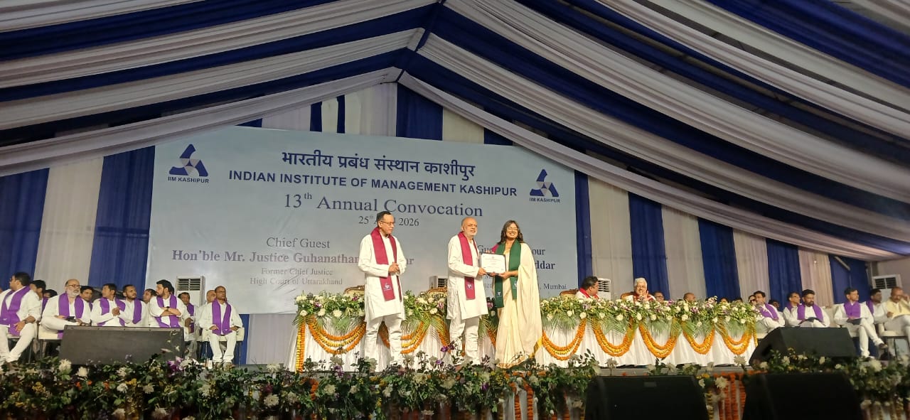 Srishti Singh Graduates with 9.40 CGPA at 13th Convocation of Indian Institute of Management Kashipur